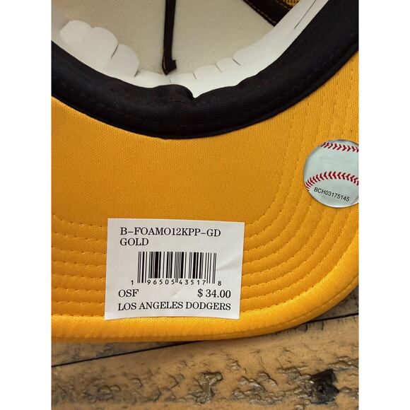 Los Angeles Dodgers Hat Cap Snap Back Mens One Size Yellow MLB Baseball Trucker - Picture 6 of 8